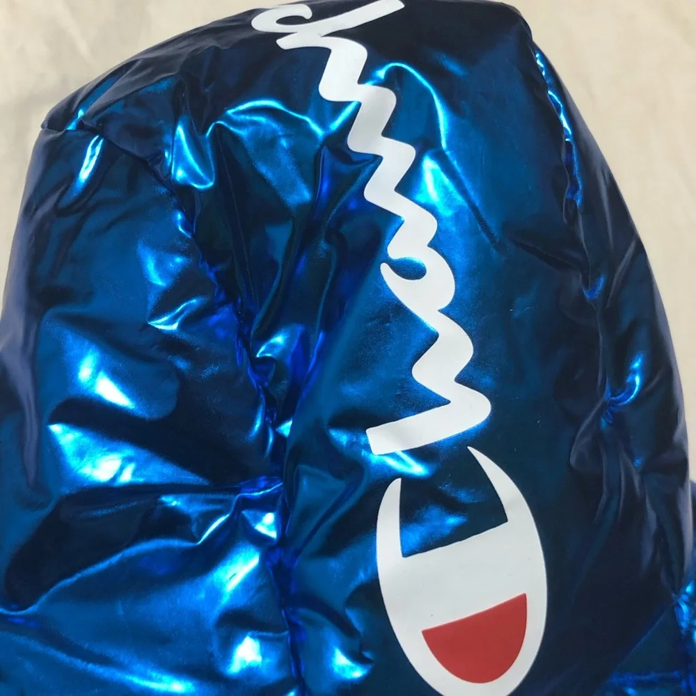 Champion  NASA Metallic‎ Puffer Jacket Blue Quilted - Picture 7 of 9